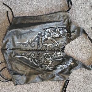 Harley Davidson Metallic Silver Halter Top